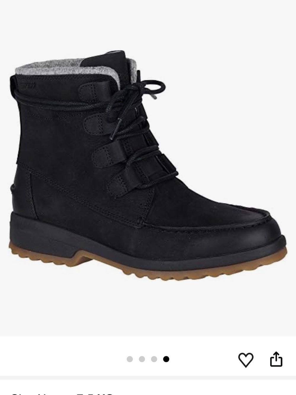 Sperry Maritime Cruz black women’s laces-up ankle boots size 8